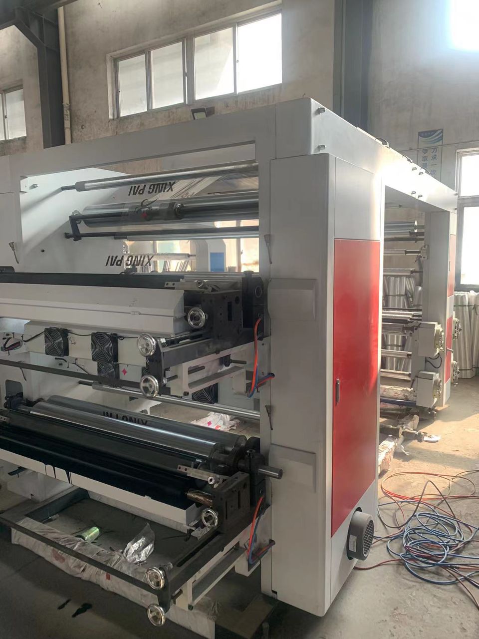 Four Color plastic film paper nonwoven Flexo printing Machine 70m/min 